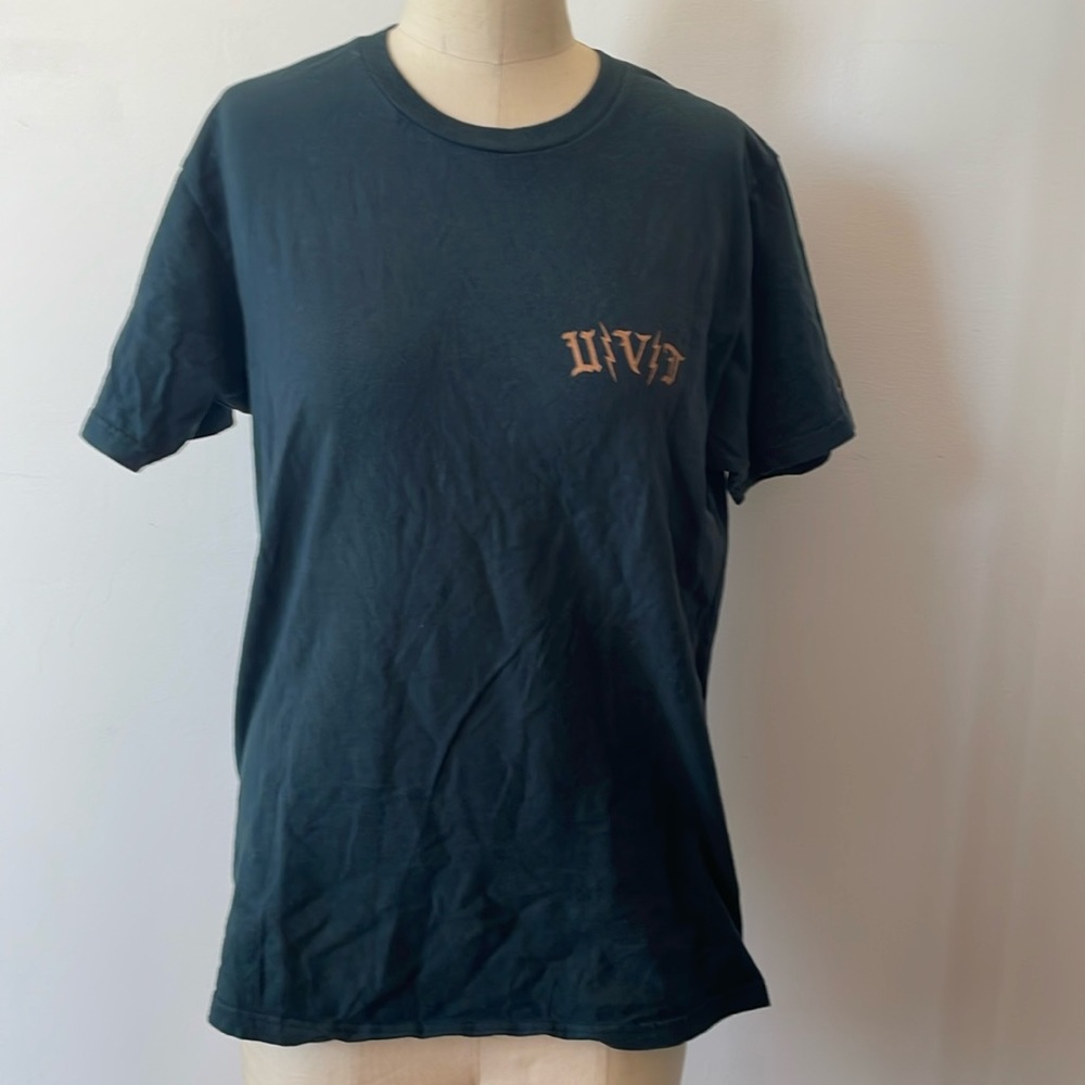 Us vs Them graphic screenprint tee, Riot Squad at back
